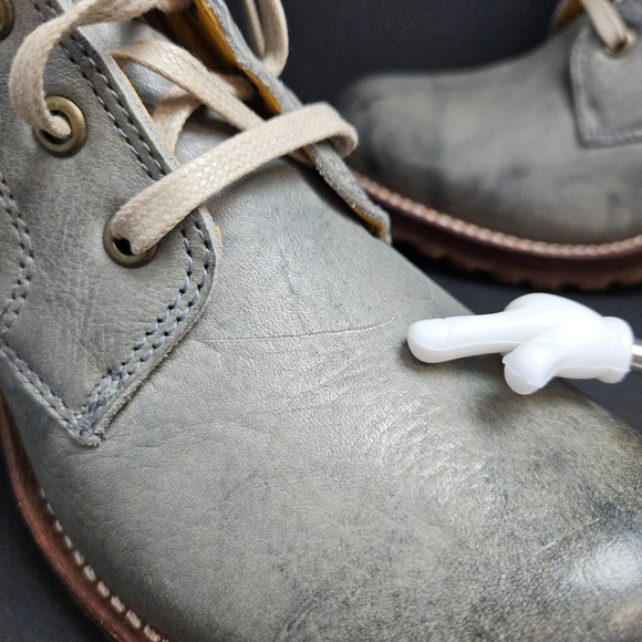 FRYE Women's Leather Sabrina Lace Up Ankle Boots Gray Size 6 Vibram Roccia SCUFF - Picture 3 of 15